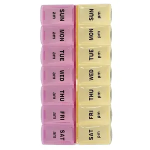 Wholesale Weekly Braille Pill Box Case 7 Compartments Plastic Pill Box