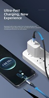 Câble de données tressé E-maiker Chip CTOC double Type-C avec affichage numérique 100W, charge rapide 60W et transfert de données