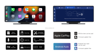Pantalla Inalámbrica CarPlay Portátil de 9.3 Pulgadas, Android Auto Plug and Play, Monitor para Tablero de Auto, Sistema Multimedia Universal para Auto