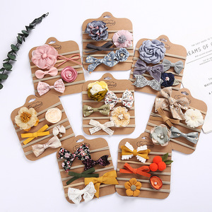 5 pz/lotto alla moda carino archi neonato fiore elastico Swaddle turbante principessa ragazze accessori per <span class=keywords><strong>capelli</strong></span> Baby Hairband Set - Product Image 1