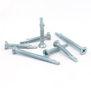 C1022A CSK <strong>Countersunk</strong> Cross Recessed Flat <strong>Head</strong> Self Drilling <strong>Screw</strong> Zinc Plated Wings Black Finish Metric Measurement System - Product Image 1