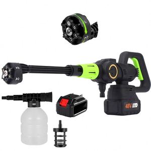 Nettoyeur Haute Pression Électrique Portable Industriel Sans Balais pour Bricolage, 3 Niveaux Réglables, Buse 6-en-1 pour Nettoyage Voitures, Clôtures, Sols et Arrosage - Product Image 1