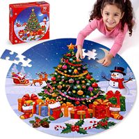 Puzzle géant rond de 70 pièces en papier, cadeaux de Noël personnalisés directement de l'usine 2026