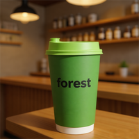 Gobelets à café en papier à double paroi personnalisés, de qualité alimentaire, avec couvercles, contenants écologiques, réutilisables, pour boissons chaudes/froides, café glacé