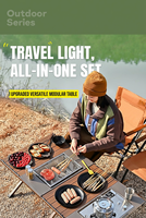 Table pliante carrée Qisu Egg Roll 2 places en alliage d'aluminium pour camping et pique-nique en extérieur, ensemble complet portable IGT