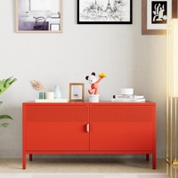 Meuble TV moderne en métal réglable Centre de divertissement avec rangement Console de meubles de salon pour chambre à coucher TV