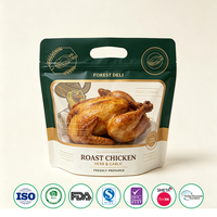 Sachet de conditionnement alimentaire thermoscellable de qualité alimentaire pour viande de charcuterie, poulet rôti, anti-buée, refermable, compatible micro-ondes, pour 1,5 kg d'aliments
