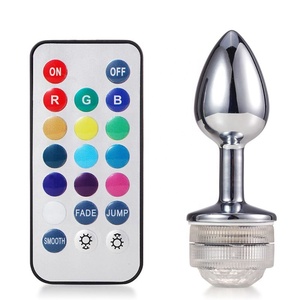 Juguetes sexuales <span class=keywords><strong>para</strong></span> hombres y <span class=keywords><strong>mujeres</strong></span>, masajeador de próstata, tapón Anal, con luz LED y Control remoto, sin vibración - Product Image 2