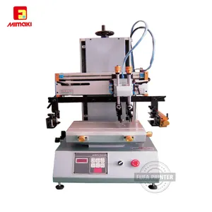 Tabletop 1 color plastic card flatbed silk screen printing machine