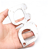 Gabarit d'angle multi-tailles en acier inoxydable OEM industriel, règle de mesure 6-35 mm, pochoir de découpe pour portefeuille en cuir