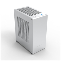 Boîtier PC Mini-ITX Micro ITX en aluminium argenté, petit boîtier de jeu avec double PCI inversé 3.0