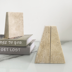 Porte-livres en pierre de travertin faits à la main, style Art déco <span class=keywords><strong>moderne</strong></span>, forme irrégulière, décoration intérieure pour hôtel, maison, salon, anniversaire, Telazzo Custom - Product Image 2
