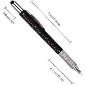 6-in-1 Custom Multifunctional Metal Flat <b>Pen</b> Ballpoint Scale Level Screwdriver for Creative Tool School Essentials Black Ink - Product Image 2