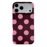 Coque de téléphone antichoc à pois électroplaquée bleu bordeaux coréen tendance pour iPhone 18 17 16 15 Pro Max