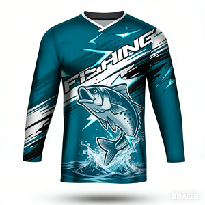 Magliette da Pesca Personalizzate a Maniche Lunghe in Tessuto Leggero ed Elastico, Colore/Design Personalizzabile, Basso MOQ per <span class=keywords><strong>Pescatori</strong></span>/Team - Product Image 5