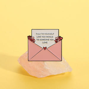 Broche créative avec message émotionnel, enveloppe, texte positif, magnifique et inspirant, badge en métal, décoration pour vêtements - Product Image 5