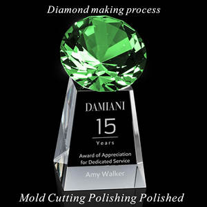 Trophée Tour Professionnel Écologique en Grand Cristal Diamant, Prix de <span class=keywords><strong>la</strong></span> Cérémonie, Pierre Précieuse <span class=keywords><strong>Celestina</strong></span> Rubis – Artisanat de Cristal Premium - Product Image 3