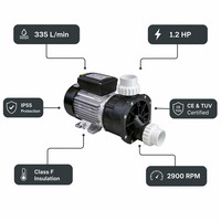 Bomba de Agua para SPA PROWAY de 1.2HP con Interruptor de Aire, Enchufe Europeo de 50mm, 220V, Bomba para Bañera de Hidromasaje de Gama Media, Más Potencia que una Bomba Hidráulica de 1HP