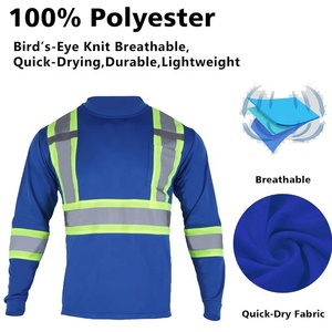 Lange Mouw Reflecterend Veiligheidsshirt Bouwwerk Shirts Koningsblauw Hi Vis Safety Shirt - Product Image 3