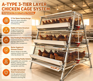 Système Automatique de Cages pour Poules Pondeuses, Cage Avicole Galvanisée pour l'Élevage Professionnel - Product Image 4