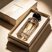 Flacon de parfum de luxe au design nouveau, 100 ml, couleur personnalisée, flacon en verre de haute qualité, flacon de parfum pour femme, emballage luxueux en boîte cadeau