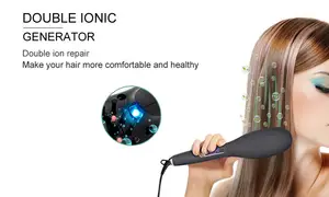Wholesale Price Adjustable Temperature Hair Iron Brush LCD Display Negative Ion Electric Hair Straightener Comb