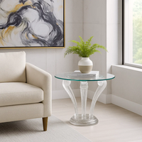 JingYue table élégante transparente personnalisée en résine de luxe meubles fabriqués à la main pour les espaces commerciaux hôtels salons
