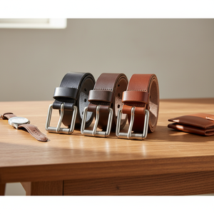 卸売フルグレインレザーベルトカジュアルクラシックカスタムベルトファッションジーンズベルト男性用 - Product Image 4