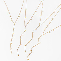 Collier long en forme de Y en acier inoxydable, minimaliste, délicat, bijoux de bureau quotidiens pour femmes