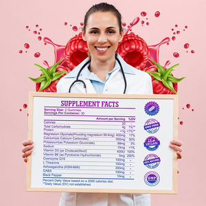 Vanwin Gommose al Magnesio Glicinato con Potassio, Vitamina D, B6, CoQ10, L-Teanina, Ashwagandha, GABA per Adulti: Supporto per Calma, Umore e Sonno - Product Image 2