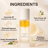 Sérum en spray triple couche végétalien OEM ODM multi-peptides et céramides, raffermissant, anti-rides, hydratant et réparateur pour le visage