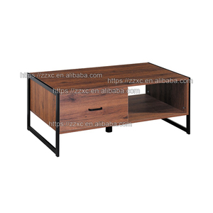 <strong>Rustic</strong> Brown 2 Doors Wooden <strong>Wardrobe</strong> With Metal Frame - Product Image 4