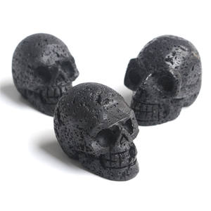 Della fabbrica del commercio all'ingrosso intagliato a mano <span class=keywords><strong>2</strong></span> pollici naturale pietra lavica teschi - Product Image 3