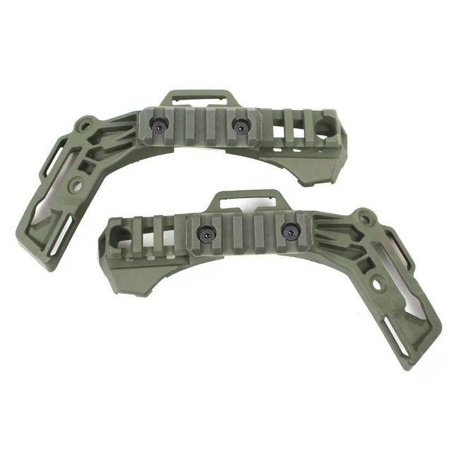 Plastic Parts Helmet Accessories Side Guide Rail for MICH/PASGT/ACH Black/Green/Grey Polished/Chrome Surface L+R Pair