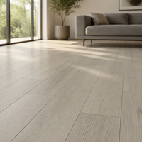 Plancher stratifié HDF à clipser AC4 imperméable, design mat européen, gris, 8 mm, fabriqué en Chine