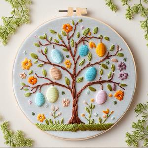 Kit <span class=keywords><strong>de</strong></span> broderie DIY <span class=keywords><strong>de</strong></span> style européen original, série <span class=keywords><strong>de</strong></span> fleurs <span class=keywords><strong>de</strong></span> tournesol et d'œufs, instructions <span class=keywords><strong>de</strong></span> couture en anglais - Product Image 5