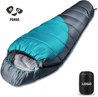 Sac de couchage compact en duvet de canard blanc pour camping en plein air, imperméable, type momie, avec compression