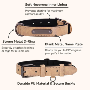 ปลอกคอสุนัขหนังปรับได้พร้อมโลโก้สั่งทำขายส่ง - Product Image 3