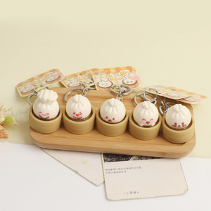 Juguete de descompresión de plástico, llavero de simulación de bolsa pequeña, llavero de bolsa de vapor, colgante divertido, llavero de dumpling blandito, juguetes al por mayor - Product Image 1