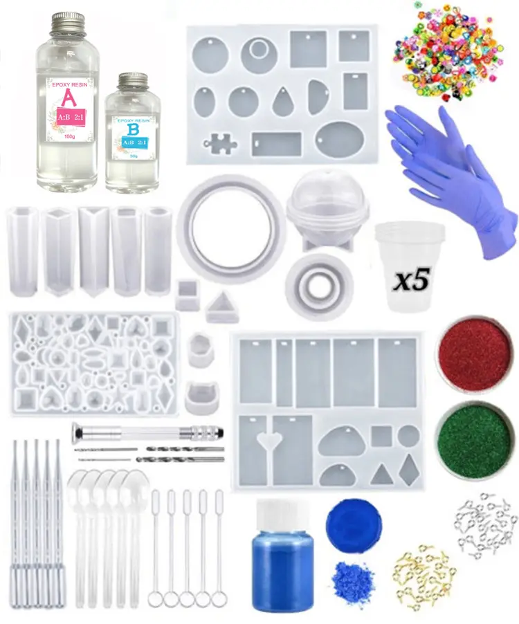 Kit de epoxi para fabricación de joyas, moldes de Resina de silicona de goma líquida de fundición, joyería de silicona para pendientes, hermosa vela 3D