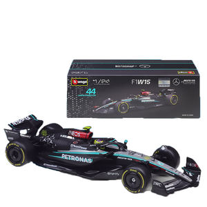 Modèle de voiture de course en plastique de simulation Bburago à l'échelle 1:24, équipe Mercedes-Benz F1 2024 W15E, avec boîte de présentation pour les jeunes - Product Image 1