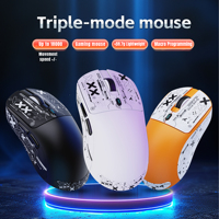 2025 nuevo ratón óptico HXSJ T68Pro Tri Mode ligero 500mAh recargable derecha 3D DIY pegatina para PC Gaming uso de oficina