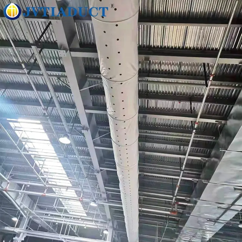 ตัวลดทอนเสียงท่อผ้าพรุนท่อกลม Hvac พร้อมรองรับ