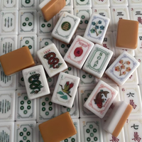 Ensemble de tuiles en acrylique de mahjong américain de style chinois à double couche, édition exclusive