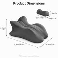 Coussin de repose-jambes ergonomique en mousse à mémoire de forme Grey Arc Contour pour lecture allongée et soutien au lit