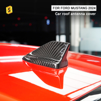 ShaSha sec véritable Fiber de carbone voiture intérieur accessoires voiture toit antenne couverture pour Ford Mustang GT 2024