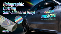 Vinilo Holográfico Imprimible Colorido, Película Láser Cromada, Adhesivo Autoadhesivo, Rollo de PVC