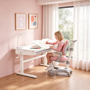 Alta qualità ergonomica per bambini scrivania e sedia Set con libreria mobili per la casa in legno per bambini tavolo da studio per il bambino - Product Image 1