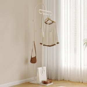 Porte-manteau autoportant moderne et minimaliste avec base en marbre, support métallique pour vêtements avec 3 crochets latéraux pour chambre, <span class=keywords><strong>entrée</strong></span>, salon - Product Image 5