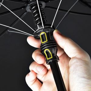 Parapluie pliant automatique 21 pouces, coupe-vent, imperméable, noir, avec protection UV, manche en bois, série voyage-pluie - Product Image 3